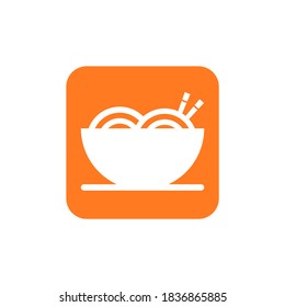 Japanese noodle ramen silhouette logo design template