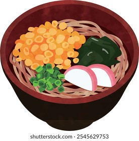 Japanese noodle soup "Tanuki soba"