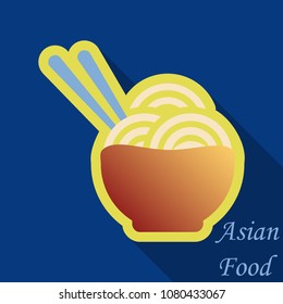 Japanese Noodles. Asian, Thai, Chinese Food. Vector illustration