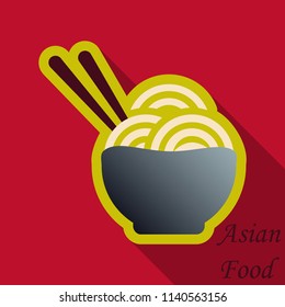 Japanese Noodles. Asian, Thai, Chinese Food. Vector illustration
