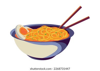 japanese noodles food icon isolated