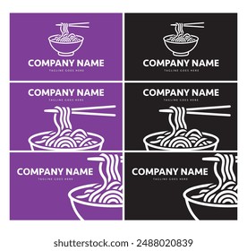 Japanese Noodles Logo Name Vector