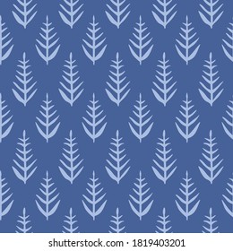 Japanese Nordic Leaf Vector Seamless Pattern