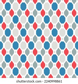 Japanese Octagon Diamond Mosaic Vector Seamless Pattern