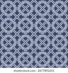 Japanese Octagon Net Vector Seamless Pattern
