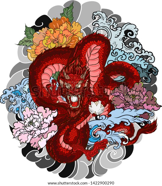 Japanese Old Dragon Tattoo Armhand Drawn Stock Vector Royalty Free 1422900290 Shutterstock 4537