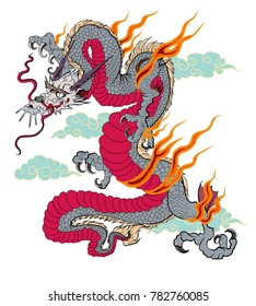 Japanese Old Dragon Tattoo Traditional Asian Stock Vector (Royalty Free ...