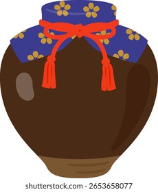 Japanese old teapot covered with fabric
