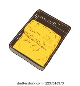 Japanese Omelet. Vector illustration on white background.