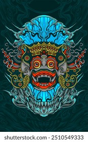 máscara de oni japonesa para design de camiseta