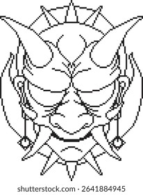 japanese oni mask two background design line