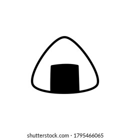 Japanese onigiri icon. Onigiri sign symbol for restaurant, web, apps. Japanese food illustration