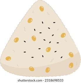 Japanese Onigiri Rice Ball Cuisine Illustration Graphic Element Art Card
