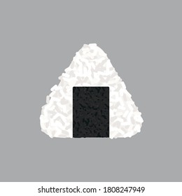 Japanese Onigiri Rice, Korean Kimbap, White Rice, Seaweed Wrapped in Laver Food Vector Illustration Background