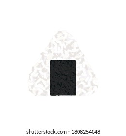 Japanese Onigiri Rice, Korean Kimbap, White Rice, Seaweed Wrapped in Laver Food Vector Illustration Background