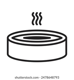 Japanese Onsen Hot Spring Icon Ideal for Spa and Relaxation Themes