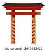 Japanese or oriental traditional tori gate