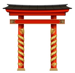 Japanese Or Oriental Traditional Tori Gate