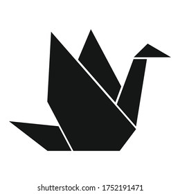 Japanese origami bird icon. Simple illustration of Japanese origami bird vector icon for web design isolated on white background