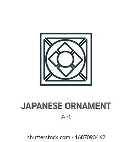 Japanese ornament outline vector icon. Thin line black japanese ornament icon, flat vector simple element illustration from editable art concept isolated stroke on white background