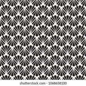 Japanese Ornamental Vector Background. Art Nouveau Floral Seamless Pattern. Geometric decorative texture.