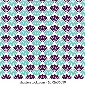 Japanese Ornamental Vector Background. Art Nouveau Floral Seamless Pattern. Geometric decorative texture.
