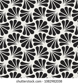 Japanese Ornamental Vector Background. Art Deco Floral Seamless Pattern. Geometric decorative texture.
