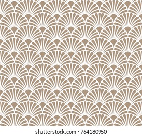 Japanese Ornamental Vector Background. Art Deco Circles Seamless Pattern. Geometric decorative texture.