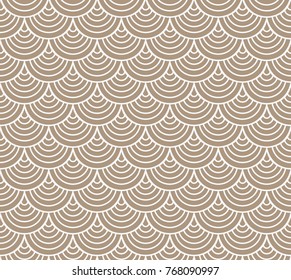 Japanese Ornamental Vector Background. Art Deco Circles Seamless Pattern. Geometric decorative texture.