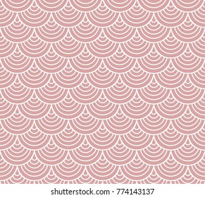 Japanese Ornamental Vector Background. Art Deco Circles Seamless Pattern. Geometric decorative texture.
