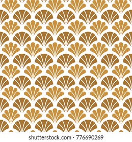 Japanese Ornamental Vector Background. Art Deco Floral Seamless Pattern. Geometric decorative texture.
