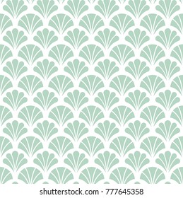 Japanese Ornamental Vector Background. Art Deco Floral Seamless Pattern. Geometric decorative texture.