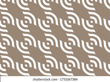 Japanische Ziertextur. Nahtlose Vektorgeometrie Monochrome Ogee-Druck. Zeitungen im optischen Stil. Wavy Kreisbild. Moderne abstrakte Kunst. Original Grafik. 