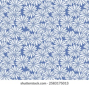Japanese Overlap Circle Flower Vector Seamless Pattern