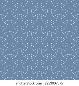 Japanese Overlap Circle Link Vector Seamless Pattern