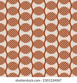 Japanese Overlap Circle Stripe Vector Seamless Pattern