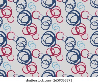 Japanese Overlap Circle Vector Seamless Pattern
