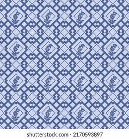 Japanese Overlap Diamond Line Vector Seamless Pattern
