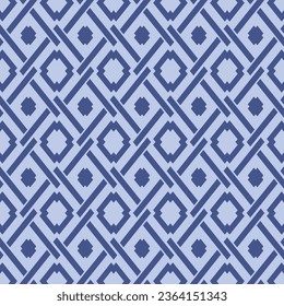 Japanese Overlap Diamond Net Vector Seamless Pattern