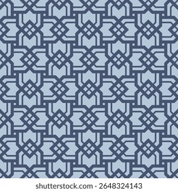 Japanese Overlap Flower Weave Vector Seamless Pattern