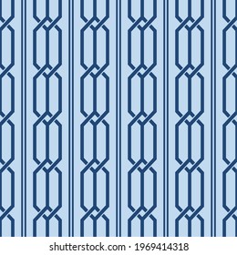 Japanese Overlap Hexagon Line Vector Seamless Pattern