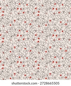 Línea japonesa de superposición de flores de Vector sin patrón