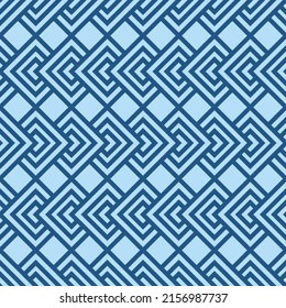 Japanese Overlap Square Diamond Vector Seamless Pattern