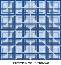 Japanese Overlap Square Net Vector Seamless Pattern