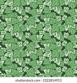 Japanese Overlap Wild Leaf Vector Seamless Pattern