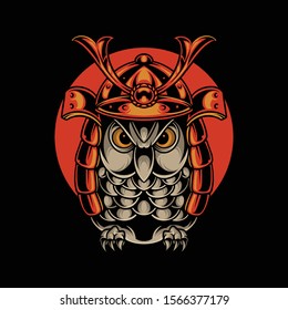 Japanese owl illustration design is suitable for t-shirt, logo and merchandise designs. Available in eps 10 format