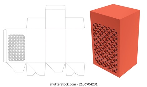 Japanese packaging die cut template and 3D mockup