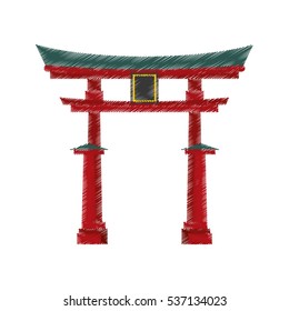 Japanese pagoda temple icon vector illustration graphic design