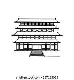 Japanese pagoda temple icon vector illustration graphic design