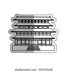 Japanese pagoda temple icon vector illustration graphic design